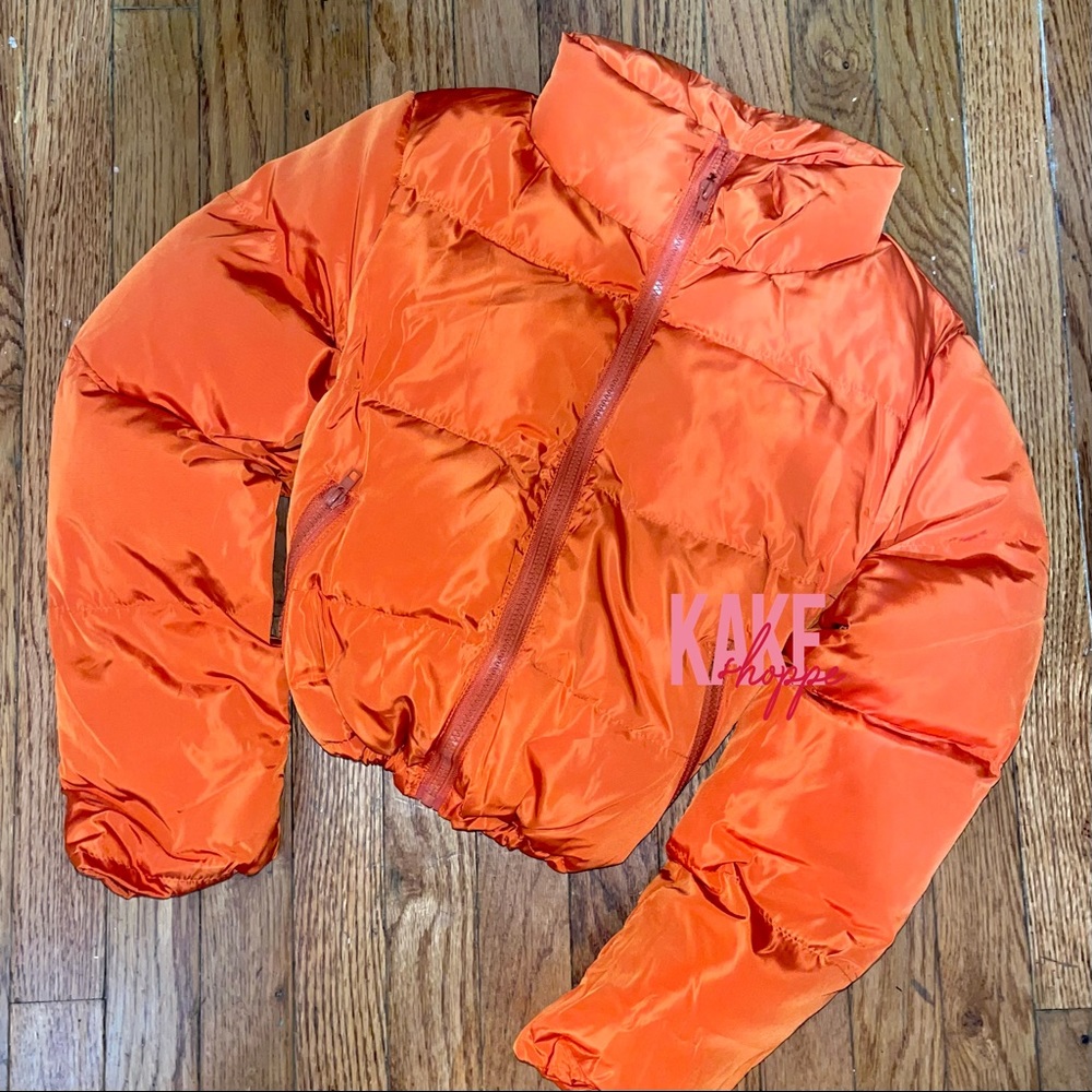 Kake Shoppe - Bubble Puffer Crop Bomber Jackets